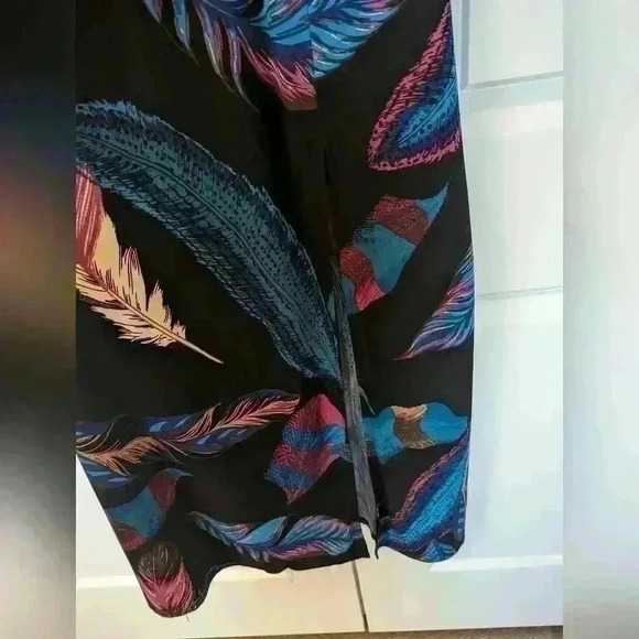 Leaf print Express crepe Banded Empire Maxi Dress - size Xs - Picture 2 of 2